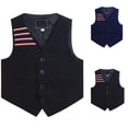 thumbnail image 4 of LRen Boys Formal Suit Vest Solid Vest for Toddler Kids Formal Wedding Outfit,9-10 Years,A-Navy, 4 of 4
