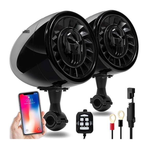 5 Inch Waterproof ATV/UTV/RZR Motorcycle Bluetooth Speaker Heavy Duty Bass Boat Au-dio System With AUX MP3 USB