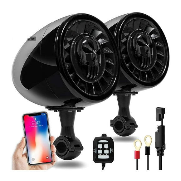 5 Inch Waterproof ATV/UTV/RZR Motorcycle Bluetooth Speaker Heavy Duty Bass Boat Au-dio System With AUX MP3 USB ,High Sound