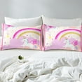 thumbnail image 4 of Erosebridal Cute Unicorn Sheet Set Twin,Bling Glitter Bedding Sets Twin SizeCartoon Rainbow Twin Sheet Sets,Ultra Soft Princess Room Decoration,3pcs, 4 of 7