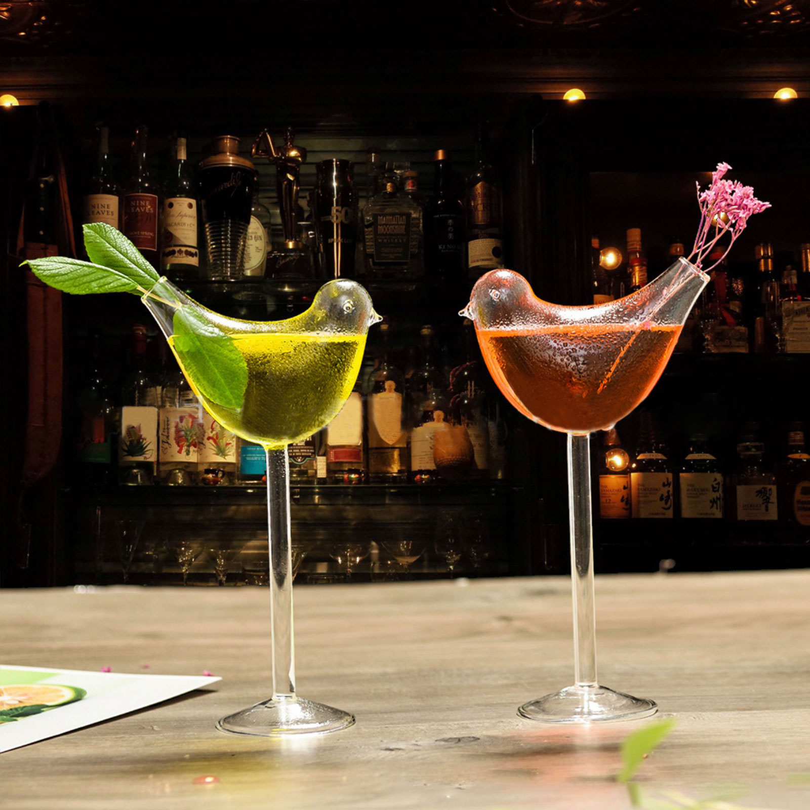 Luxshiny Vogel-Cocktailglas – Elegantes Champagnerglas In Vogelform, Ca. 15,5x15x8 Cm