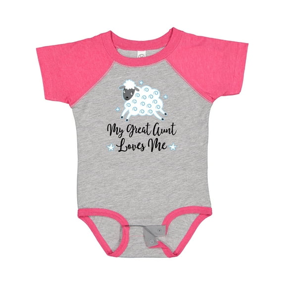 Inktastic My Great Aunt Loves Me Lamb Boys or Girls Baby Bodysuit