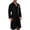 Black-#002, variant on Men's Lounge Bathrobe Mid Length Wrap Robe Lightweight Long Sleeve Dude Robe Comfy Soft Long Sleeves Pajama Pants with Pockets,White M