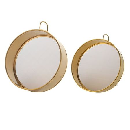 

2Pc Round Kitchen Fine Mesh Flour Sifter Stainless Steel Flour Sieve Food Oil Bean Powder Filter Screen Sifter(Gold)