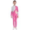 thumbnail image 2 of iiniim Kids Girls Shiny Rhinestone Full Body Long Sleeve Unitard One Piece Gymnastics Dance Bodysuit Jumpsuit Catsuit Pink 16, 2 of 7