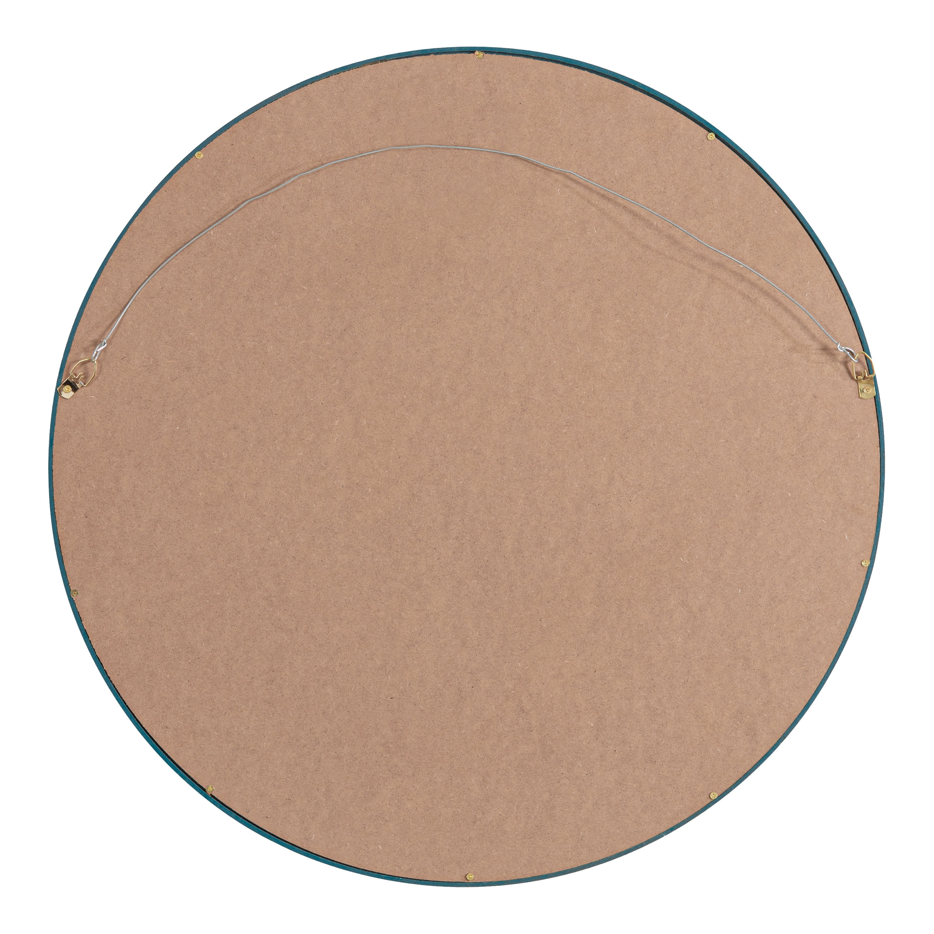 Kate and Laurel Travis Mid-Century Round Wall Mirror, 25.6 inch Diameter, Teal, Modern Accent Mirror