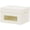 Beige, variant on Foldable Storage Bin, Transparent Window Cube Organizer Basket with Lid and 2 Handles, Decorative Boxes for Shelves with Cover, 1 Pack, White, 10.2 x 7.9 x 6.7 In, XSNY18WS-1