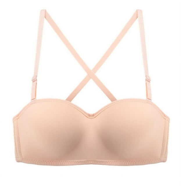 PENGXIANG Women Convertible Straps Invisible Bra Without Steel Ring Thin Section Gathered Non-slip Bra