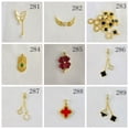 thumbnail image 4 of Colgante con microincrustaciones de cobre, accesorios de joyería para hacer uno mismo, borla, trébol de cuatro hojas, mariposa, collar de acero de titanio, lazo, chapado en oro real, 4 of 6