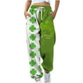 thumbnail image 2 of OKBOP Bell Bottom Pants for Women St. Patrick's Day Women's Fashion Casual Printing Pocket Elastic Waist Trousers Long Straight Pants Sweatpants Summer Clearance 6, 2 of 5