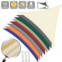 NEWEEN Waterproof Sun Shade Sail Triangle UV Block Sunshade for Backyard Yard Deck Patio Garden Outdoor Activities and Facility(Beige,12'x12'x12')