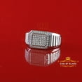 thumbnail image 4 of King of Bling's 925 Sterling White Silver 0.75ct Cubic Zirconia Square Men's Big Ring Size10, 4 of 12