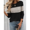thumbnail image 4 of Anbech Women's Color Block Sweater Casual Long Sleeve Knit Tshirt Loose Pullover, 4 of 6