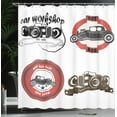 thumbnail image 4 of Ambesonne Cars Shower Curtain, Retro Hot Rod Pop Art Print, 69"Wx75"L, Multicolor, 4 of 5