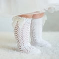thumbnail image 3 of Chaussettes Hautes Jusqu'aux Genoux pour Fille, Crotchet, Ajourées, Nœud, Bas Tube, 3 of 6
