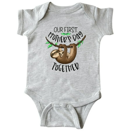 

Inktastic Our 1st Mother s Day Together Cute Mom and Baby Sloth Gift Baby Boy or Baby Girl Bodysuit