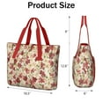 thumbnail image 3 of Tote Bag for Women - Multicolor Christmas Floral Pattern Shoulder Bag - Large Utility Work Duffle Bag with Zipper Handbag for Travel, Work, Sprots, 3 of 5