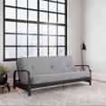 thumbnail image 1 of Cleo Black Metal Arm Full Size Futon Frame with 6” Thermobonded High Density Polyester Fill Mattress, 1 of 8