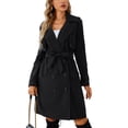 thumbnail image 3 of Chaqueta de solapa de longitud media, chaqueta de solapa para mujer, abrigo de viento cruzado doble, abrigo de solapa para mujer, uso conveniente, 3 of 8