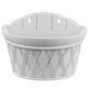 thumbnail image 1 of 1 maceta de ratán artificial tejida para decoración de jardín, maceta colgante de plástico para colgar en la pared (gris y blanco)., 1 of 5
