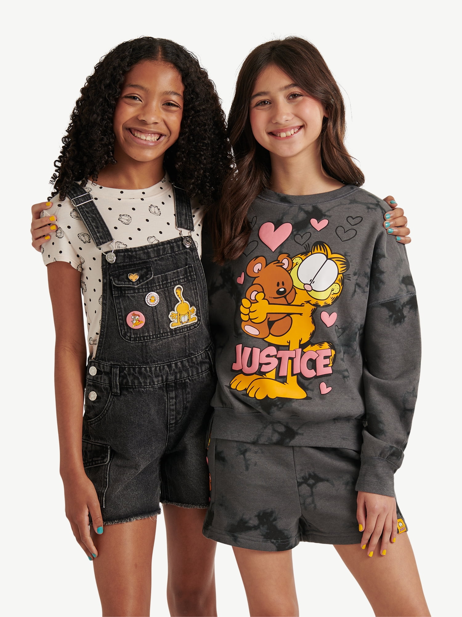 Justice x Garfield Girls Fleece Crewneck, Sizes XS - XLP
