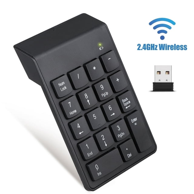 HLONK Wireless Number Pad Numeric Keypad Numpad 18 Keys Financial Accounting Number Keyboard Extension for Data Entry in Excel for Laptop PC Desktop Surface Pro Notebook