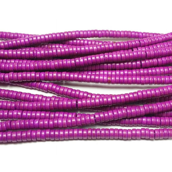 2x4mm Purple Howlite Heishi Beads Genuine Gemstone Natural Jewelry Making