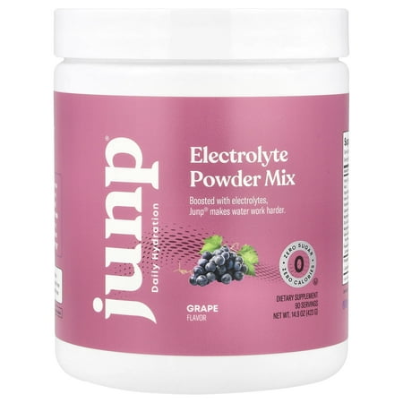 JUNP Hydration Electrolyte Powder, Electrolytes Drink Mix, Sugar Free, Gluten Free, 0 Calories, 0 Carbs, Keto Friendly, Non-GMO, Kosher, 90 Servings, Grape Flavored