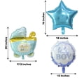 thumbnail image 2 of BalsaCircle 5 Blue Round Carriage Stars Baby Shower Mylar Foil Balloons Set Party Events Decorations Supplies, 2 of 8