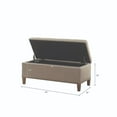 thumbnail image 2 of Storage Ottoman, 42inch Button Tufted Storage Bench with Safety Close Hinge, End of Bed Bench with with Nailhead Trims for Bedroom Living Room Entryway Hallway, Support 400LBS, Light Taupe, 2 of 4