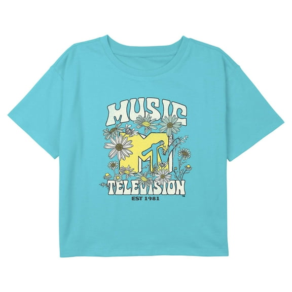 Girl's MTV Wildflowers 1981 Logo Graphic Cropped T-Shirt
