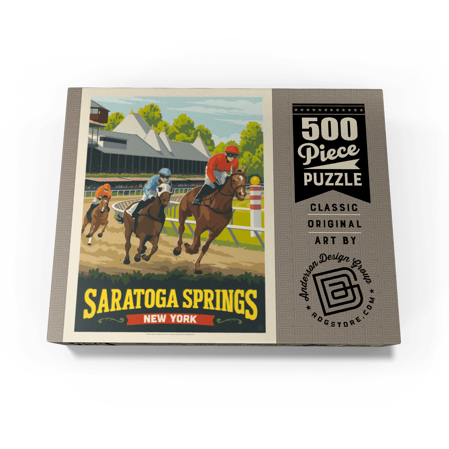 MyPuzzle - Saratoga Springs, New York, Vintage Poster - Premium 500 Piece Jigsaw Puzzle for Adults
