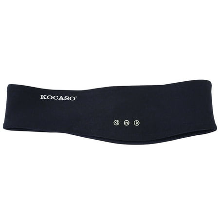 KOCASO Wireless Headband Sports Earphones. Built-In Mic/Removable Headphones, High Quality Washable Headset Earbuds Sports Running Yoga Sleeping Headwear- iPhone Samsung Android iPad (Blue)