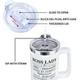 thumbnail image 2 of Boss Lady Tumbler 40 Oz, Funny Boss Day Gifts for Her Women, Best Boss Gifts for Women Office, Christmas Presents for Your Boss, Best Boss Lady Cup Coffee Mug, 40 Oz Tumbler with Handle and Straw, 2 of 6