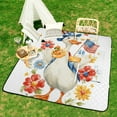 thumbnail image 6 of Patriotic Goose Floral Fourth July Outdoor Picnic Blanket, Foldable Waterproof Beach Mat, Portable Beach Blanket for Beach Camping, Hiking, Family Concerts, 6 of 7