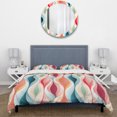 thumbnail image 3 of Designart "Zen In Modernity I" Multicolor Striped Bedding Covert Set - Modern & Contemporary Bed Set With 2 Shams, 3 of 5