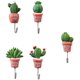 thumbnail image 1 of Gancho de plantas esculpidas de acero inoxidable, colgador de puerta y pared de cocina de Cactus creativo, artículos diversos, 5 uds., 1 of 5