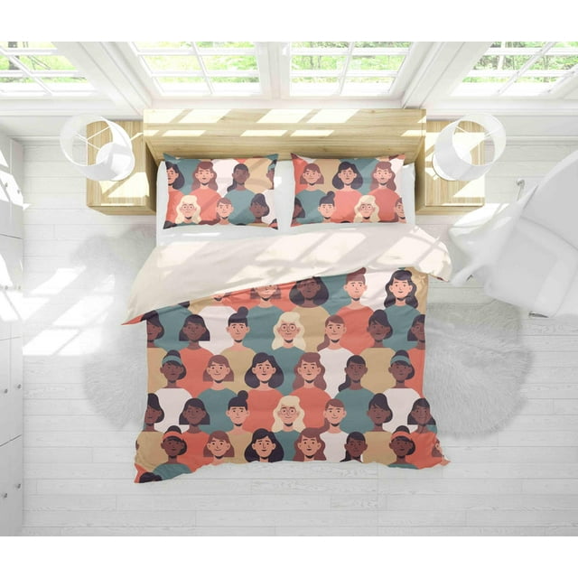 3D Colorful Figure People Pattern Quilt Cover Set Bedding Set Duvet Cover