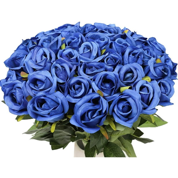 Artificial Flowers Silk Roses Real Touch Bridal Wedding Bouquet for Home Garden Party Floral Decor 10 Pcs (Blooming Rose - Gradient Burgundy Red) A