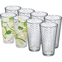 Amazing Abby - Snowflake - 24-Ounce Plastic Tumblers (Set of 8), Plastic Drinking Glasses