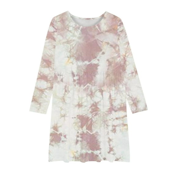 QNANSPI Girls Fall Dresses,Toddlers Long Sleeve Skater Dress,Girls Long Sleeve Ribbed Knit Dress Heart Print Round Neck Everyday Dress 18M-5Y