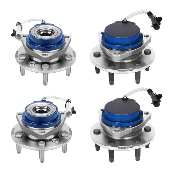 AutoShack Front & Rear Hub Bearing Assemblies for Chevrolet, Pontiac & Buick, Uplander 2006-2009 Montana 2007-2009 Terraza 2006-2007, FWD V6 3.5L 3.9L - With ABS, 6-Lug