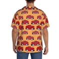 thumbnail image 5 of KLL Red Cars Print Men's Shirt Short Sleeve Button Down Summer Cuba Beach Shirts- 3X-Large, 5 of 7