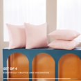 thumbnail image 4 of Deconovo Fundas de cojines decorativas - Juego of 4 Soft Linen Cushion Covers, Machine Washable Pillowcases for Sofa, Pink, 24x24 Inch, 4 of 7