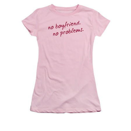 No Boyfriend. No Problems Humorous Funny Saying Juniors Sheer T-Shirt
