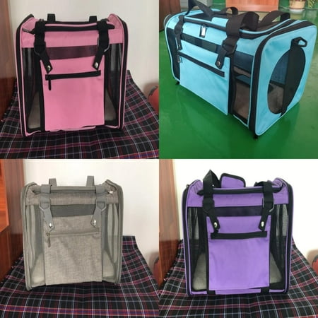 DUFDERIA Breathable Soft Side Dog Cat Carrier Bag Airline Approved Pet Backpack Shoulder Bag for Transporting Small Dogs and Cats