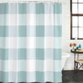 thumbnail image 3 of Aqua Plaid Waterproof Fabric Shower Curtain,Spring Summer Farmhouse Buffalo Checkered Waterproof Fabric Shower Curtain for Bathroom Curtains Bathtubs Hotel Shower Curtains with 12 Hooks Small 36x78in, 3 of 8