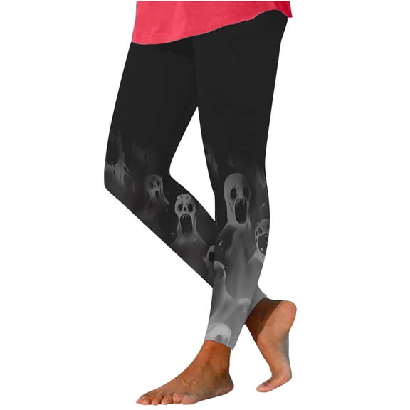 Oksale Plus Size Leggings for Women Cute Pumpkin Graphic Yoga Pants Halloween Leggings Tummy Control Slim Fit Yoga Leggings Soft Comfy Athletic Tights Multicolor M