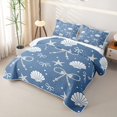 thumbnail image 3 of Manfei 3D Cartoon Shell Print Quilt Full,Ribbon Dreamy Bowtie Full Bedspread Sets,3pcs,1 Coverlet and 2 Pillowcases, 3 of 7
