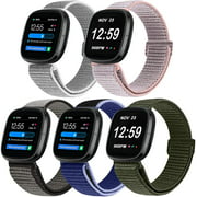 Relting Nylon Bands Compatible with Fitbit Versa 3 Band & Fitbit Sense Band for Women Men,Soft Breathable Replacement